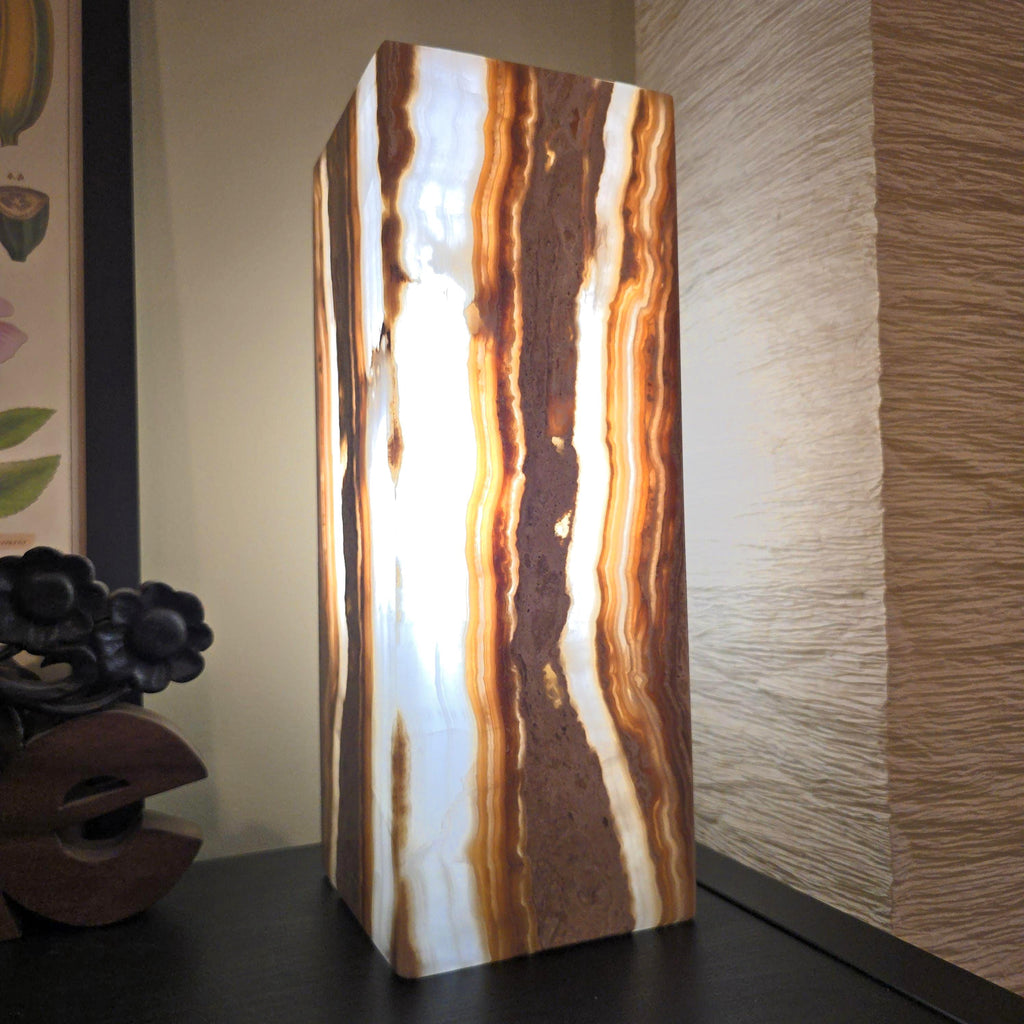 Onyx Table Lamp - 16 Inch Natural Stone Lamp from Mexico