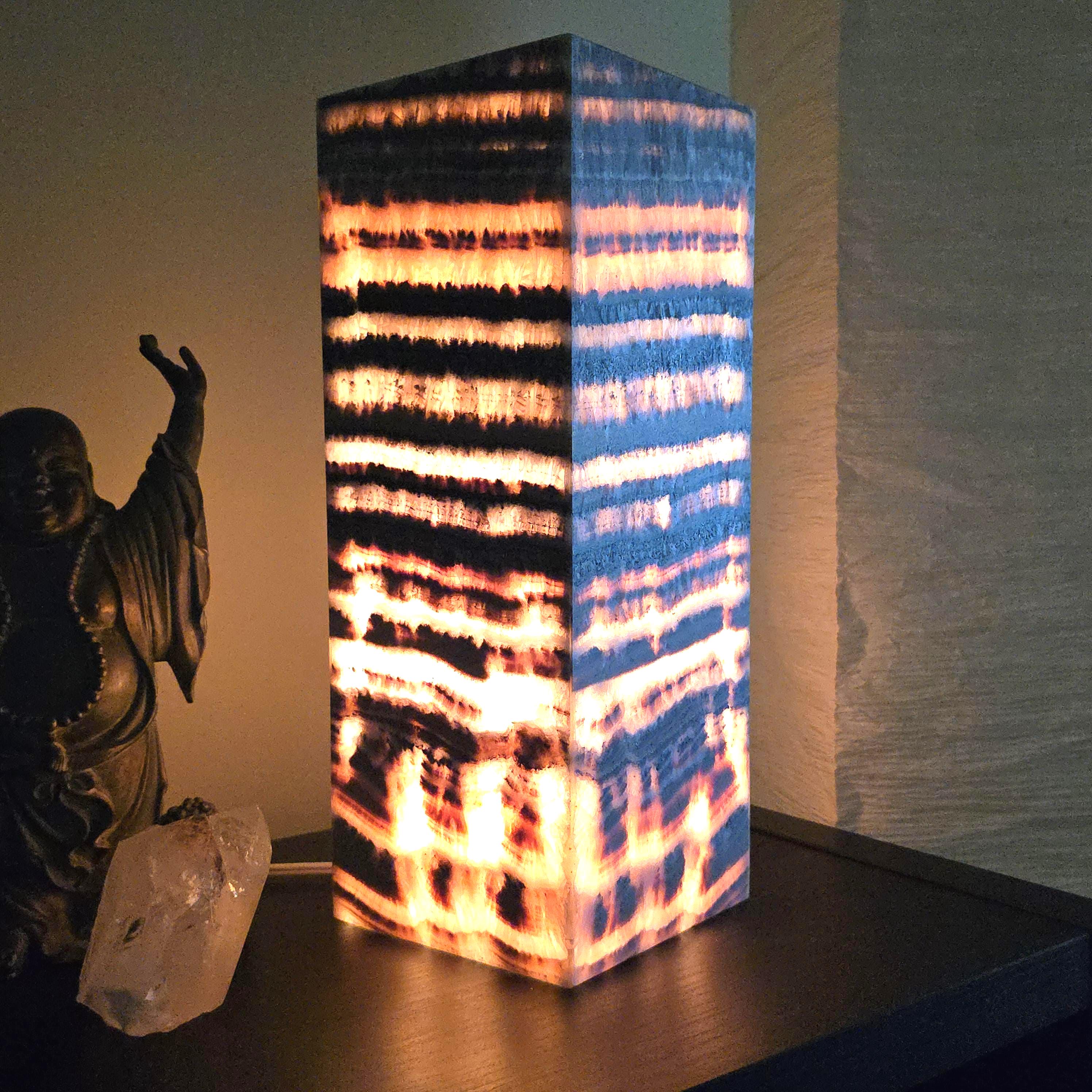 Onyx Table Lamp - 16 Inch Natural Stone Lamp from Mexico