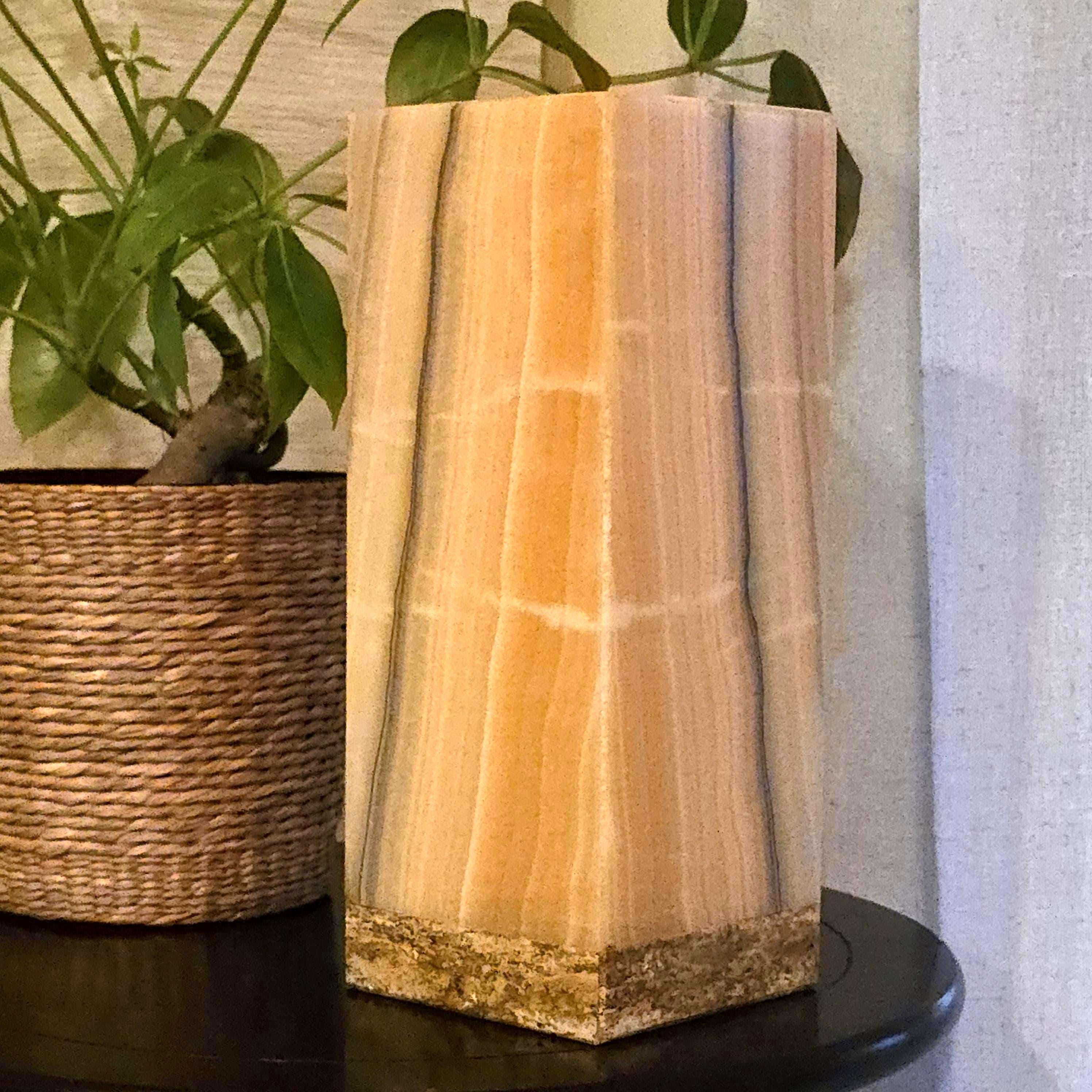 Onyx Table Lamp - 12 Inch Natural Stone Lamp from Mexico - Color Options