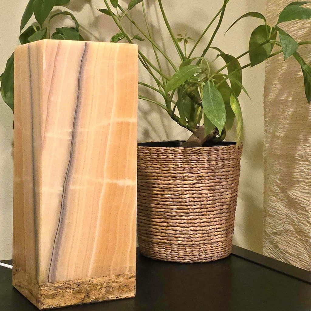 Onyx Table Lamp - 12 Inch Natural Stone Lamp from Mexico - Color Options