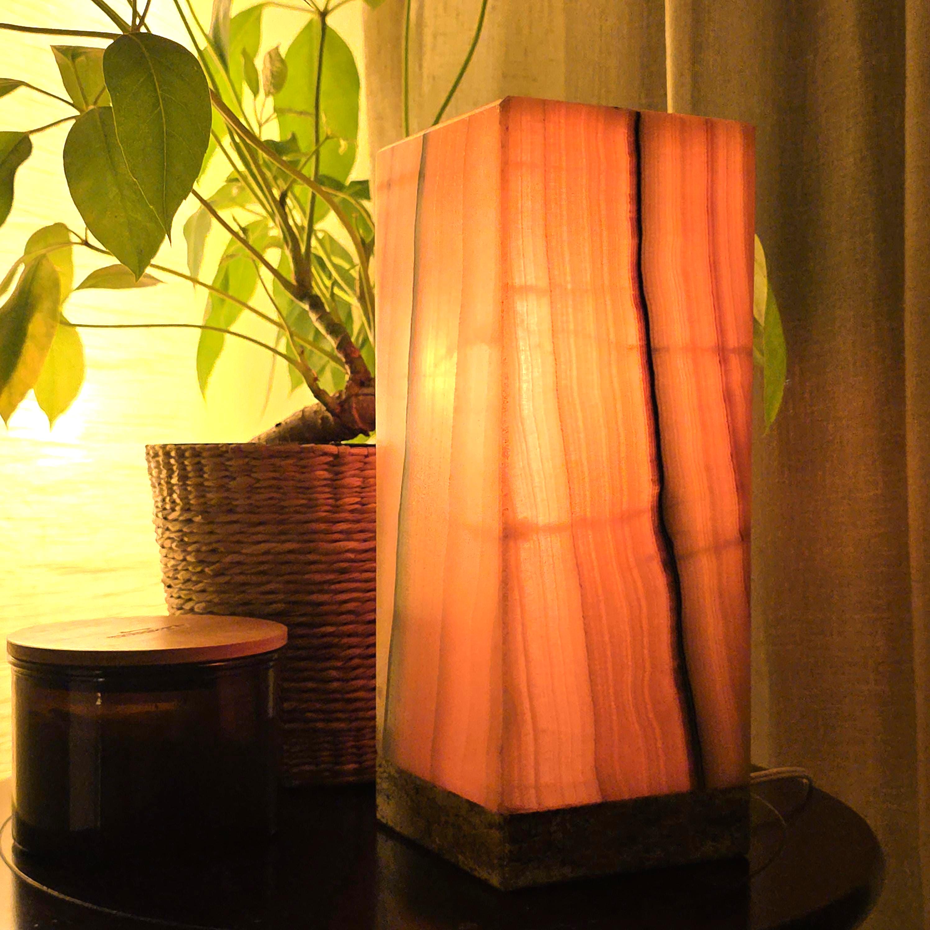 Onyx Table Lamp - 12 Inch Natural Stone Lamp from Mexico