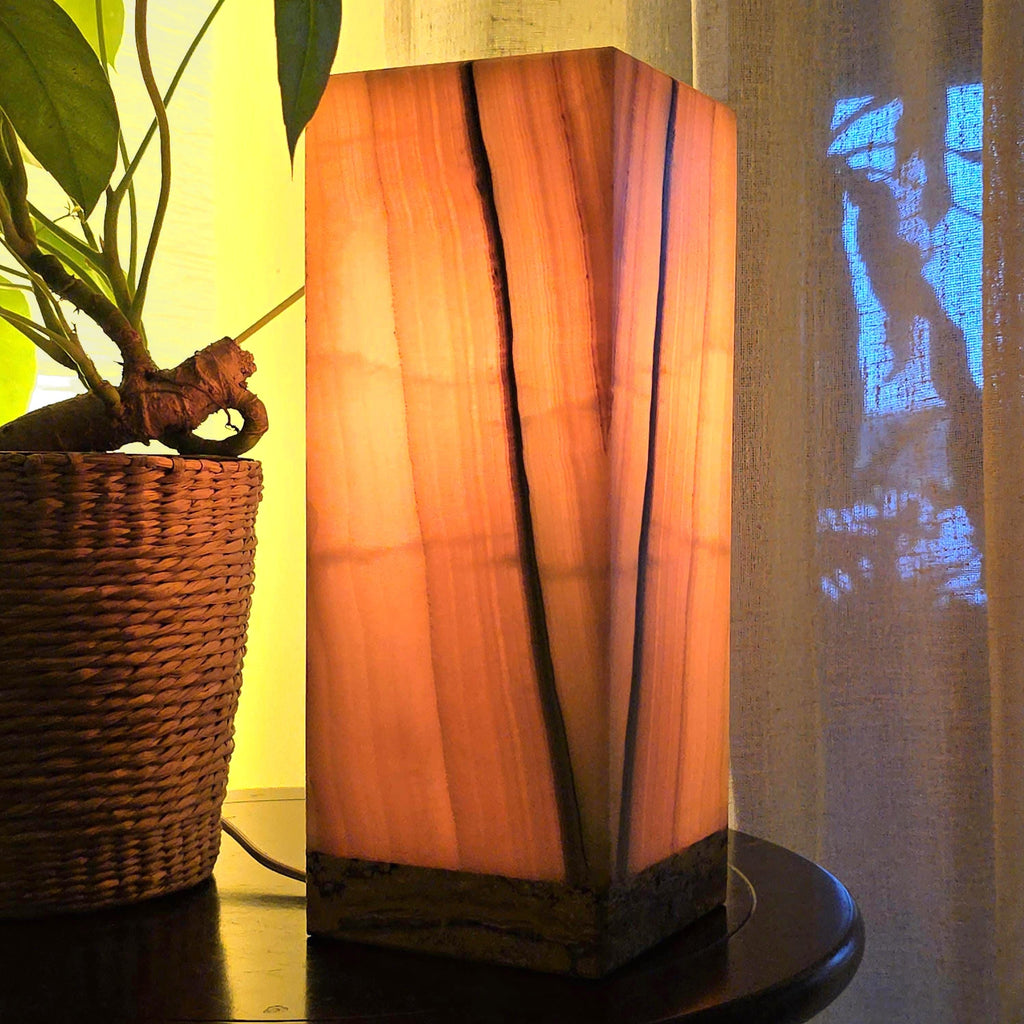 Onyx Table Lamp - 12 Inch Natural Stone Lamp from Mexico - Color Options