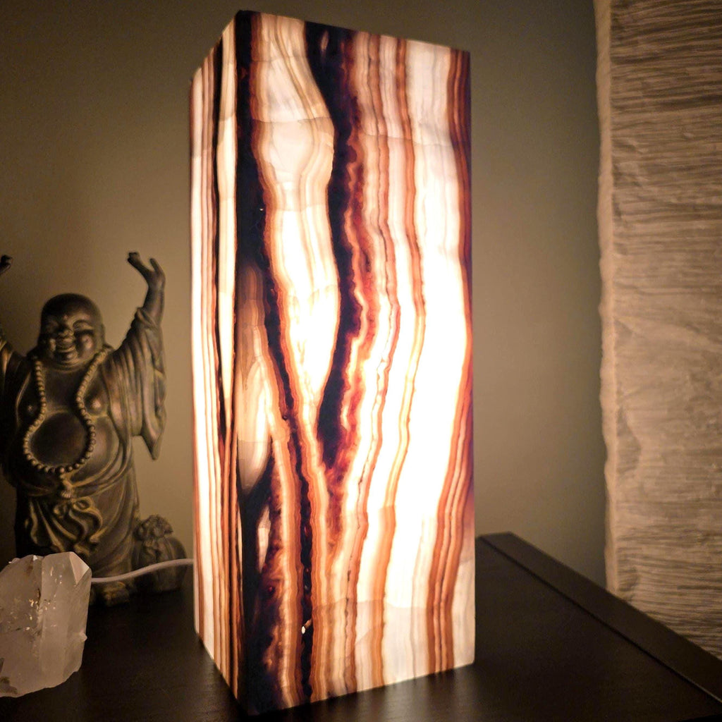 Onyx Table Lamp - 16 Inch Natural Stone Lamp from Mexico