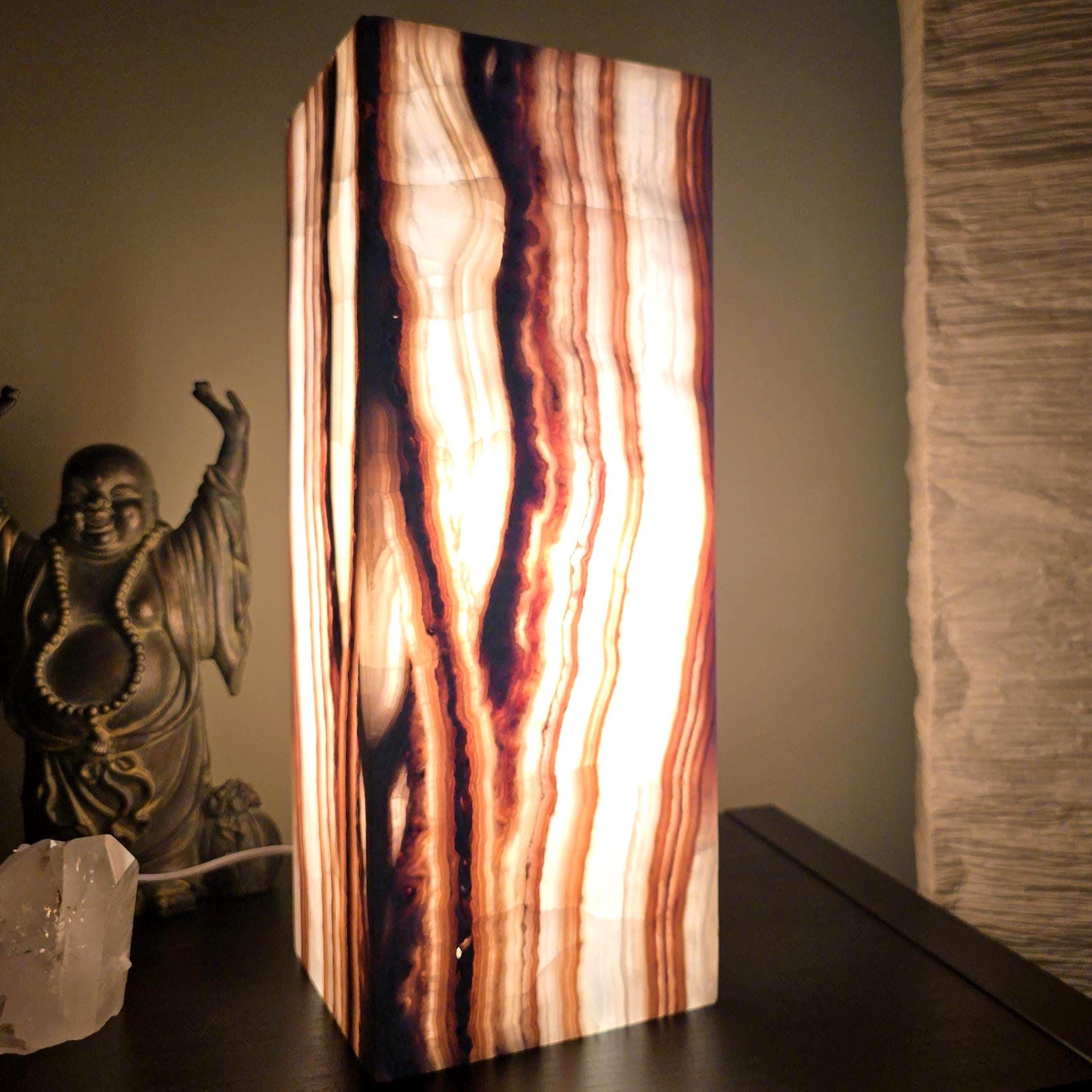 Onyx Table Lamp - 16 Inch Natural Stone Lamp from Mexico