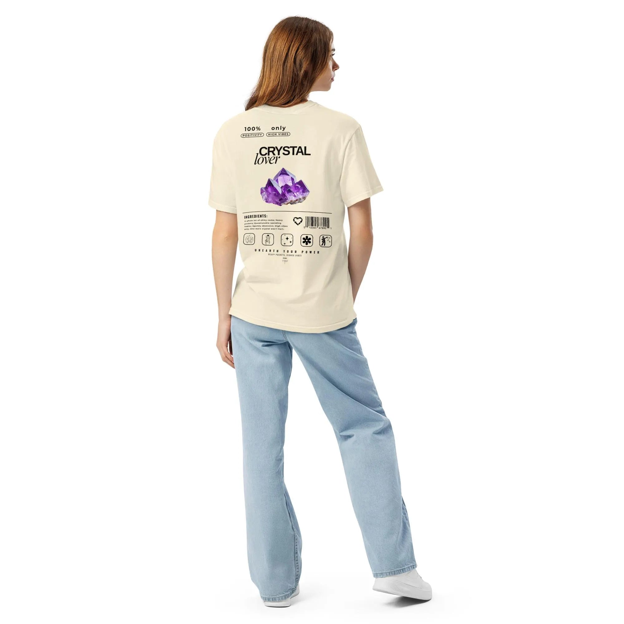 Crystal Lover T-Shirt - Amethyst Crystal - Funny Infographic Tee - Comfort Colors
