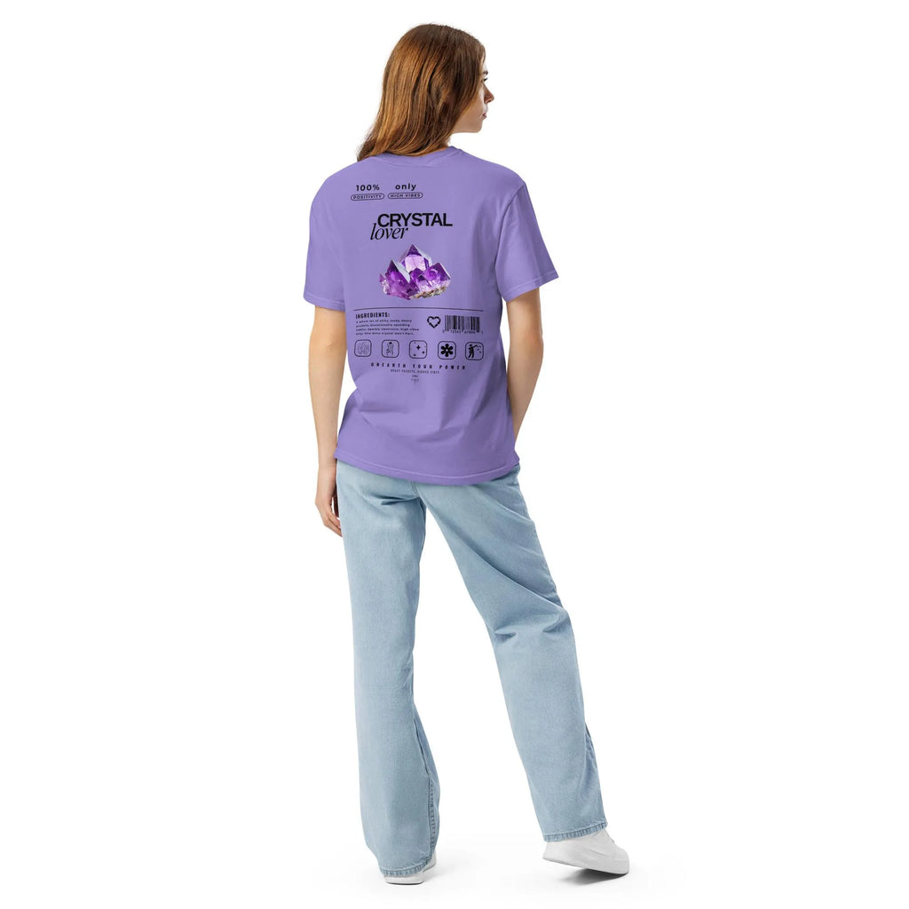 Crystal Lover T-Shirt - Amethyst Crystal - Funny Infographic Tee - Comfort Colors