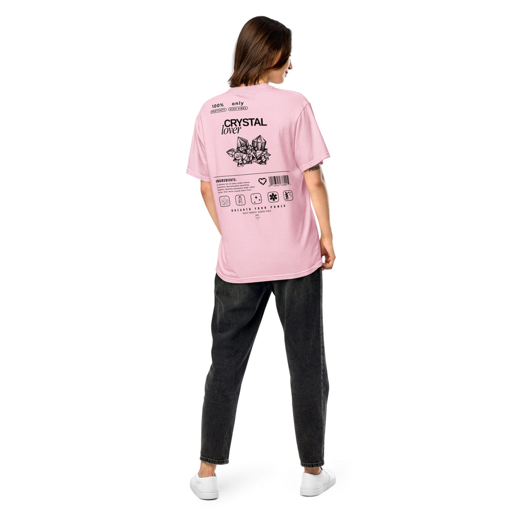 Crystal Lover T-Shirt - Crystal Cluster Sketch - Funny Infographic Tee - B&W - Comfort Colors