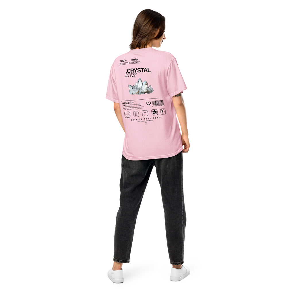 Crystal Lover T-Shirt -Clear Quartz Crystal - Funny Infographic Tee - Comfort Colors