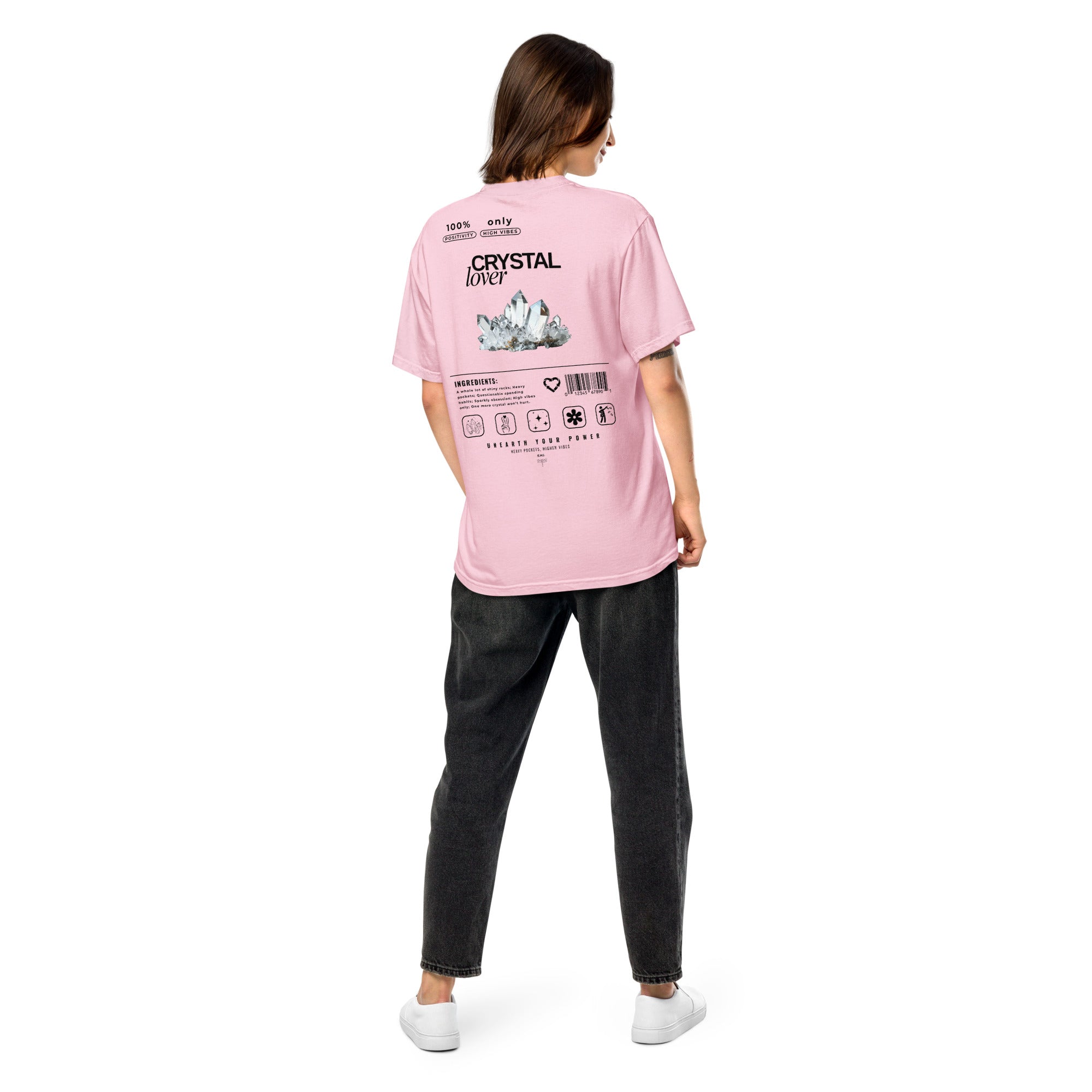 Crystal Lover T-Shirt -Clear Quartz Crystal - Funny Infographic Tee - Comfort Colors