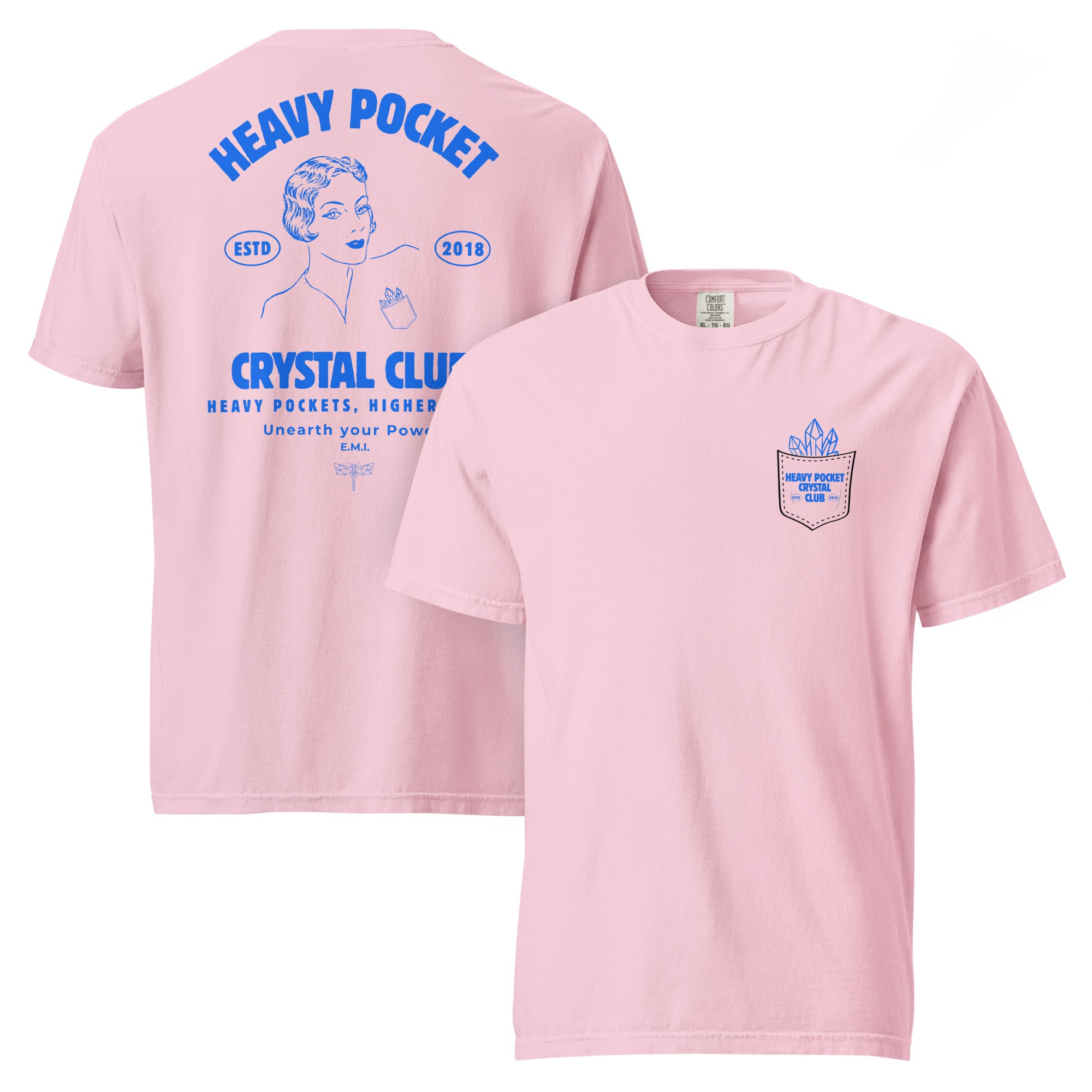 Heavy Pockets Crystal Club Comfort Colors T-Shirt - Funny Retro Crystal Lover Unisex Tee