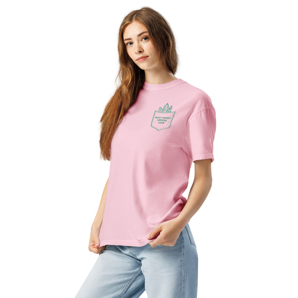 Heavy Pockets Crystal Club T-Shirt - Good Vibes That Reach Globally - Retro Crystal Lover Unisex Tee