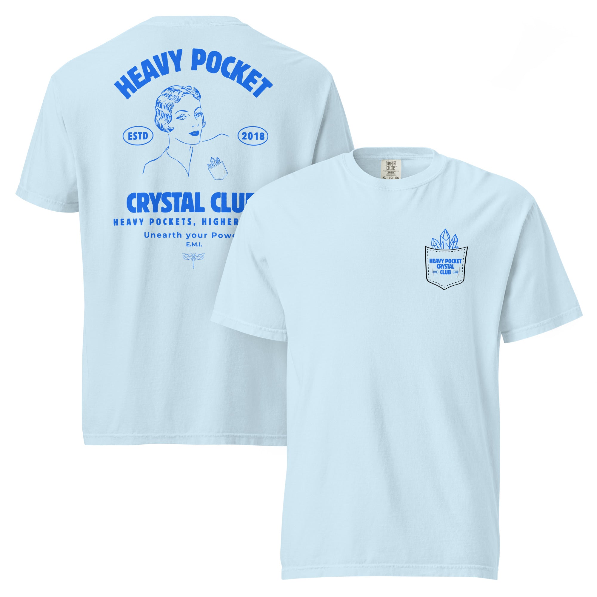 Heavy Pockets Crystal Club Comfort Colors T-Shirt - Funny Retro Crystal Lover Unisex Tee
