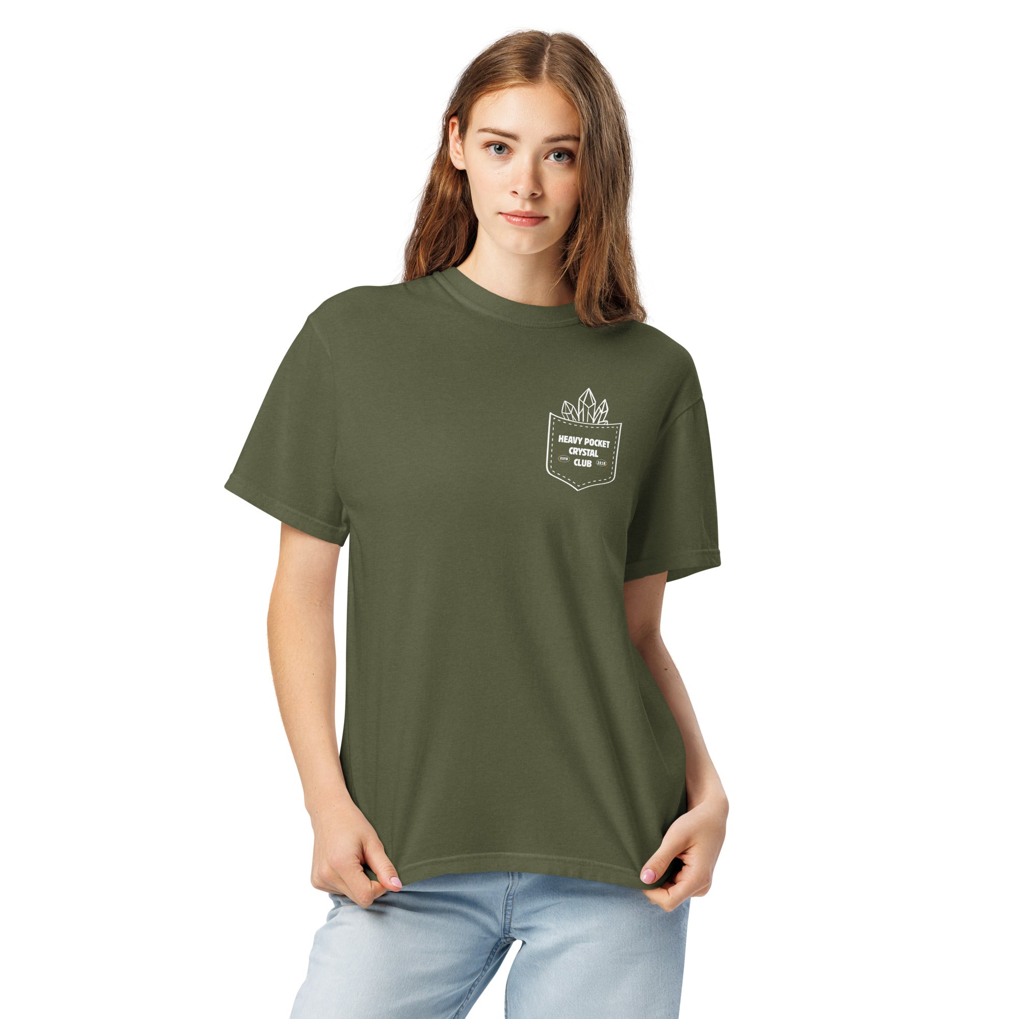 Crystal Lover T-Shirt - Crystal Cluster Sketch - Funny Infographic Tee - Comfort Colors
