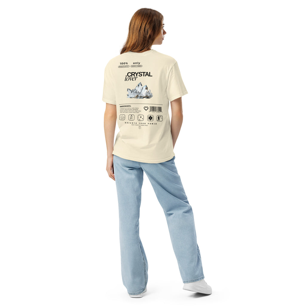 Crystal Lover T-Shirt -Clear Quartz Crystal - Funny Infographic Tee - Comfort Colors