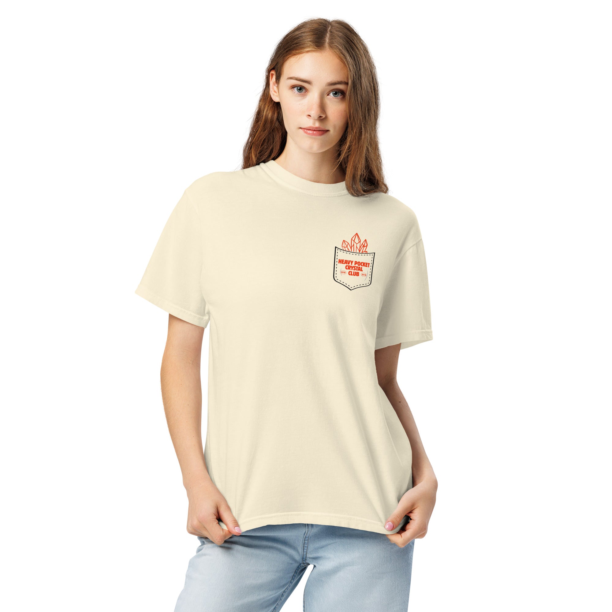 Heavy Pockets Crystal Club Comfort Colors T-Shirt - Funny Retro Crystal Lover Unisex Tee