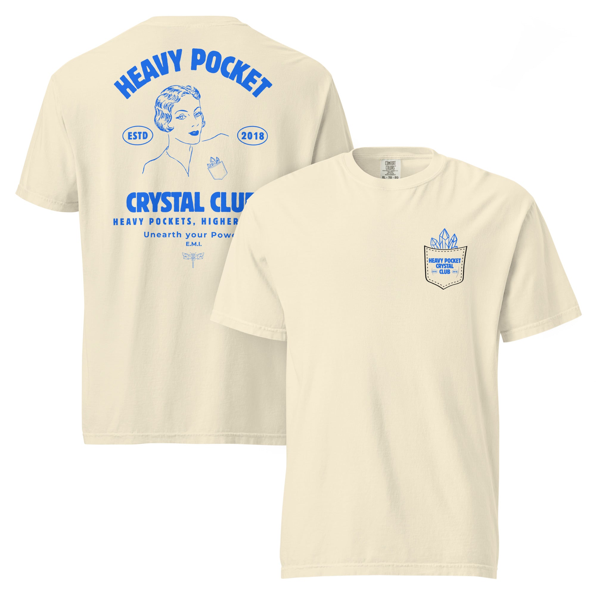 Heavy Pockets Crystal Club Comfort Colors T-Shirt - Funny Retro Crystal Lover Unisex Tee
