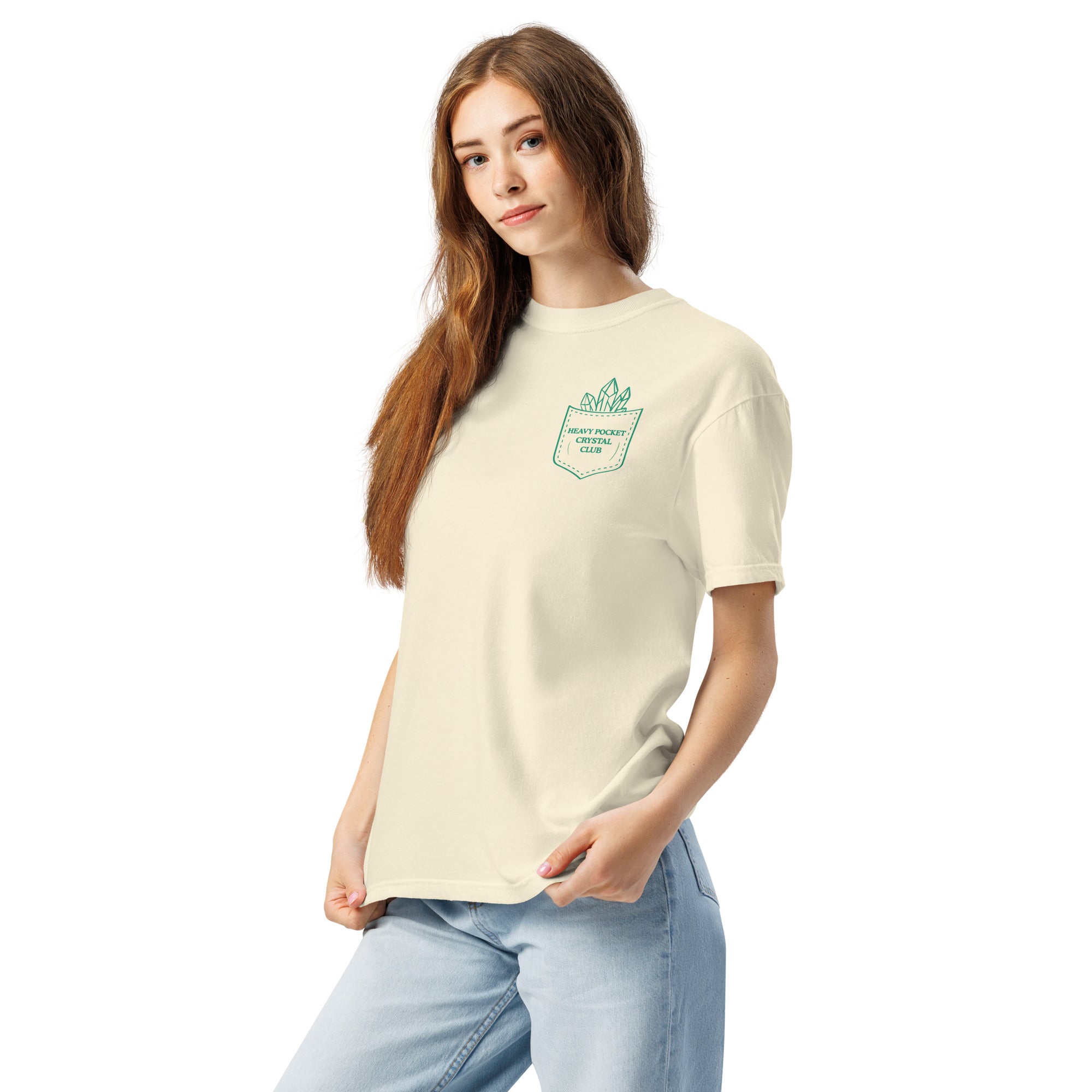 Heavy Pockets Crystal Club T-Shirt - Good Vibes That Reach Globally - Retro Crystal Lover Unisex Tee