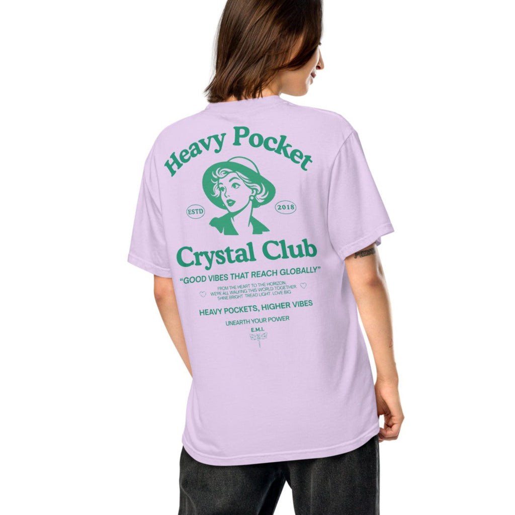 Heavy Pockets Crystal Club T-Shirt - Good Vibes That Reach Globally - Retro Crystal Lover Unisex Tee