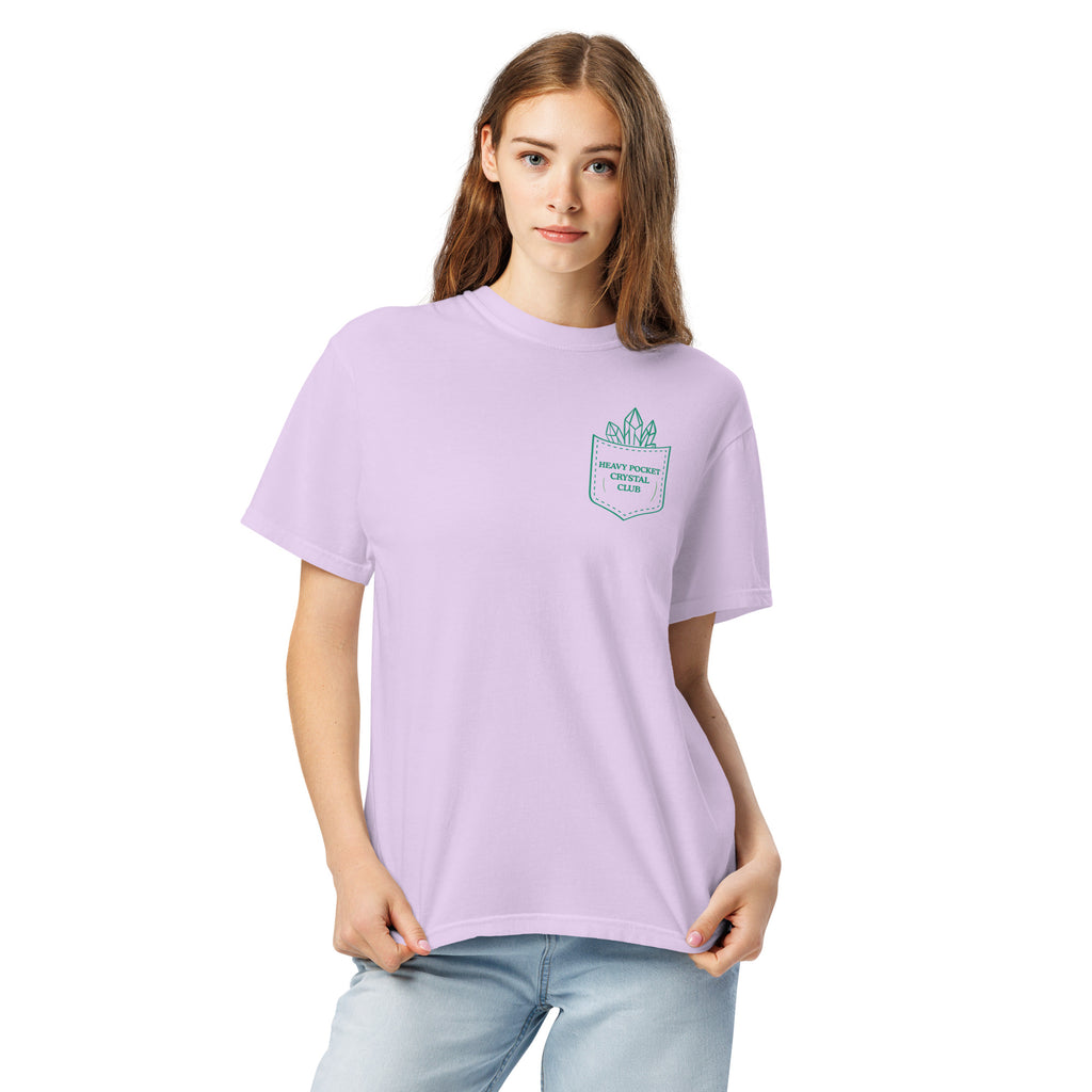 Heavy Pockets Crystal Club T-Shirt - Good Vibes That Reach Globally - Retro Crystal Lover Unisex Tee