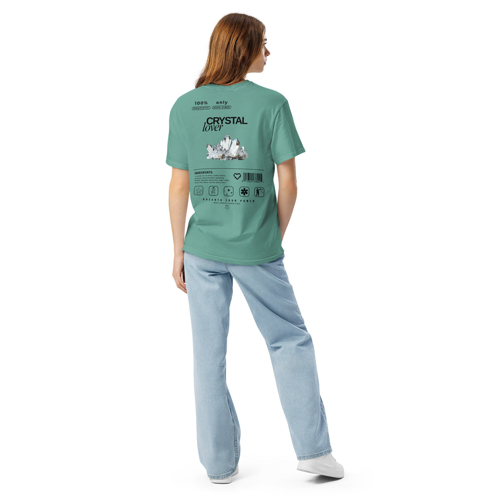 Crystal Lover T-Shirt -Clear Quartz Crystal - Funny Infographic Tee - Comfort Colors