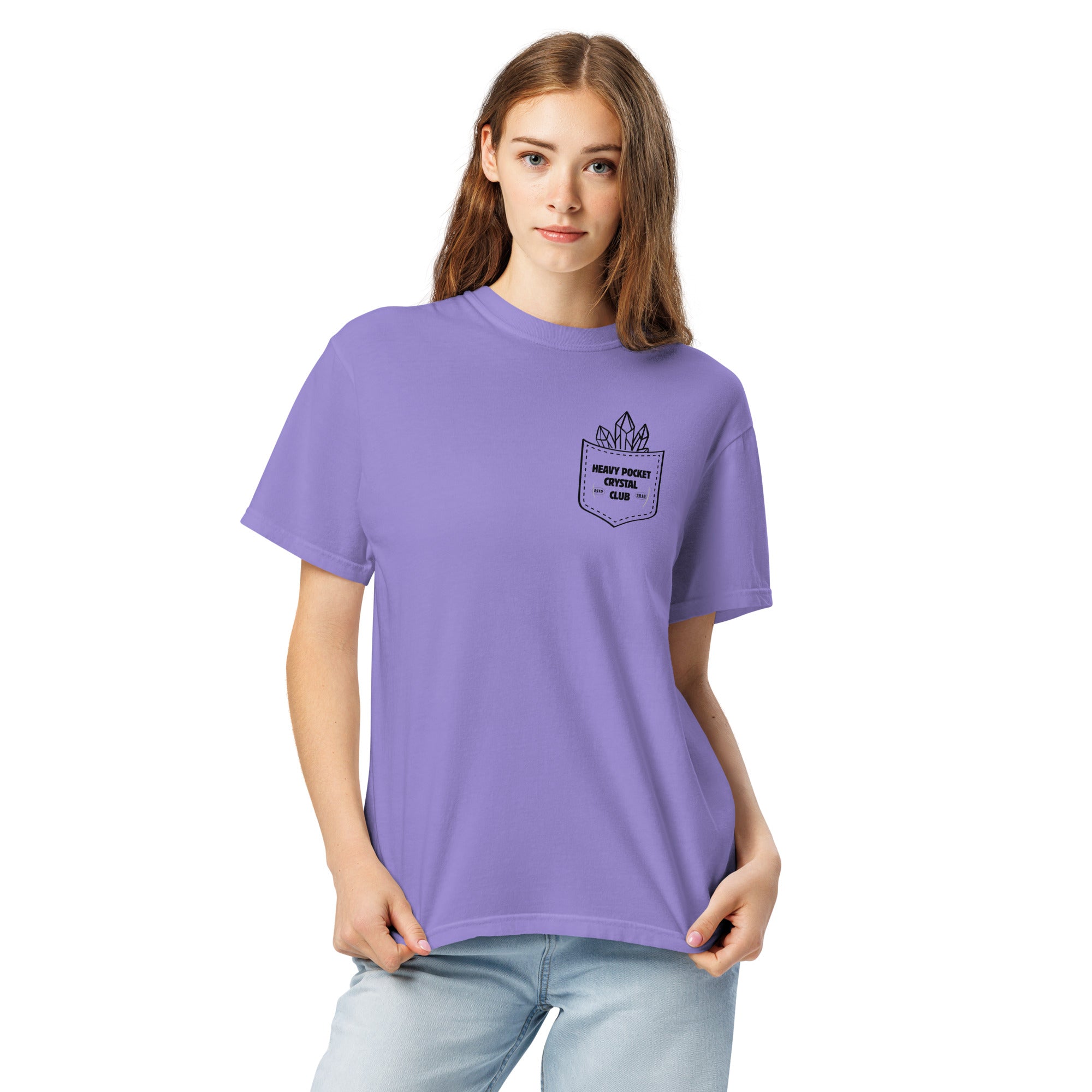 Crystal Lover T-Shirt - Rose Quartz Crystal - Funny Infographic Tee - Comfort Colors