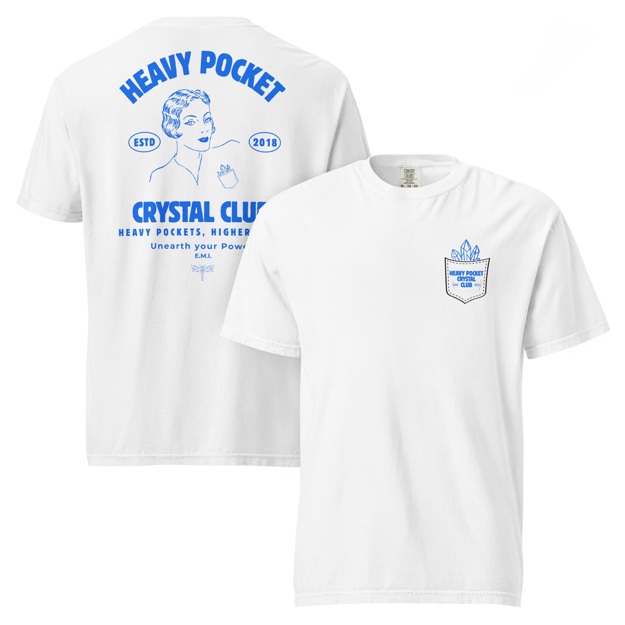 Heavy Pockets Crystal Club Comfort Colors T-Shirt - Funny Retro Crystal Lover Unisex Tee